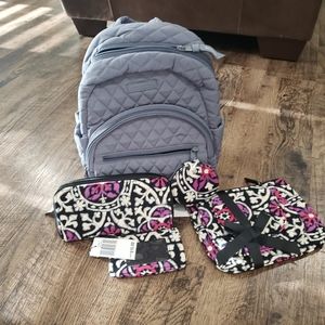 Brand New Vera Bradley backpack purse with accesso